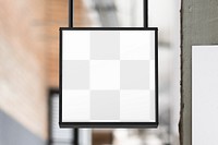 Square sign png transparent mockup