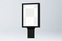 Bus stop png sign mockup, 3D rendering, transparent design