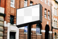 3D rectangle sign png mockup, transparent design