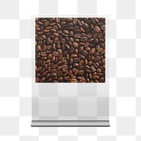 Sign holder png sticker, coffee bean, transparent background