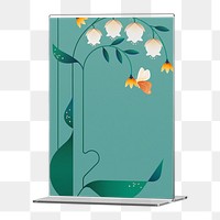 Sign holder png sticker, floral design, transparent background