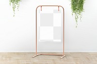 Poster stand png sign mockup, transparent design