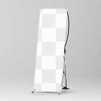 Banner stand png sign mockup, transparent design