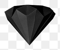 3D black diamond png sticker, transparent background