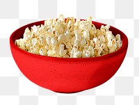 Popcorn bowl png sticker, transparent background