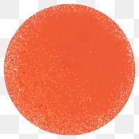 Orange glittery circle png sticker, geometric shape, transparent background