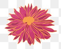 Vintage chrysanthemum png aesthetic Japanese ukiyo-e remixed sticker, transparent background