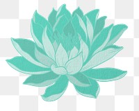 Aesthetic water lily png vintage Japanese ukiyo-e remixed sticker, transparent background