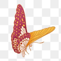 Pink vintage butterfly png sticker, insect illustration, transparent background