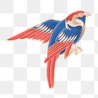 Blue bird png, vintage animal illustration, transparent background