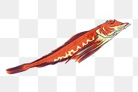 Tub Gurnard fish png sticker, sea animal illustration, transparent background