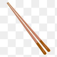 Brown chopsticks png sticker, cutlery object illustration, transparent background