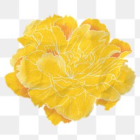 Vintage flower png aesthetic Japanese ukiyo-e remixed sticker, transparent background