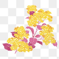 Cherry blossom png ukiyo-e Japanese flower sticker, transparent background