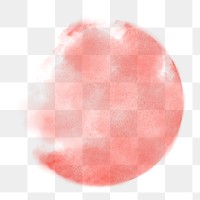 Watercolor blood moon png sticker, red faded circle, transparent background