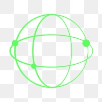 Globe grid png sticker, transparent background