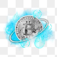 Bitcoin cryptocurrency png sticker, transparent background