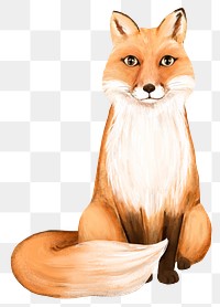Fox png sticker, cute animal illustration, transparent background