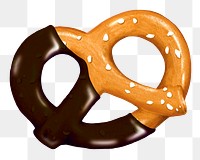 Chocolate pretzel png sticker, transparent background