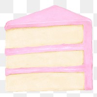 Strawberry cake slice png sticker, transparent background