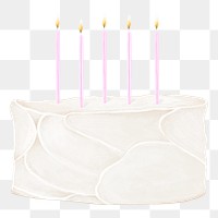 Vanilla birthday png cake sticker, transparent background