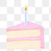 Birthday cake png sticker, transparent background