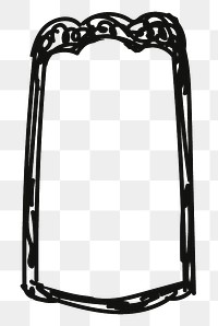 Canele doodle png frame, transparent background