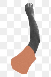 Raised arm png sticker, body gesture photo, transparent background