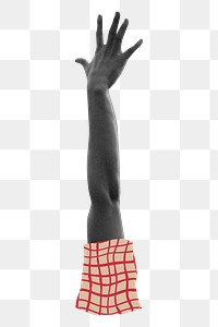 Raised hand png sticker, body gesture image, transparent background