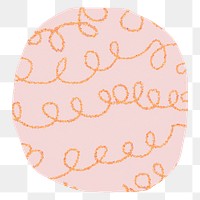 Scribble pattern circle png badge, transparent background