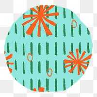 Abstract pattern circle png badge, transparent background