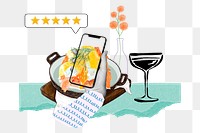 Food blogger png sticker, social media remix, transparent background