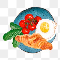 Cute breakfast png sticker, Sunday brunch food remix, transparent background