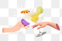 Hands clinking glasses png sticker, celebration remix , transparent background