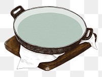 Vintage pan png sticker, kitchenware illustration, transparent background