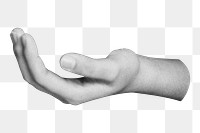 Helping hand png sticker, body gesture image, transparent background