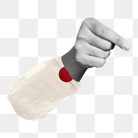 Pinching hand png sticker, body gesture image, transparent background