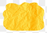 Yellow organic shape png sticker, paper texture, transparent background