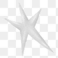 White abstract star shape png sticker, transparent background