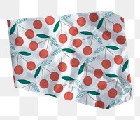 Cherry pattern png paper texture shape sticker, transparent background