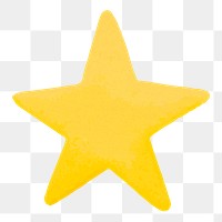 Yellow star png ranking icon, paper texture, transparent background