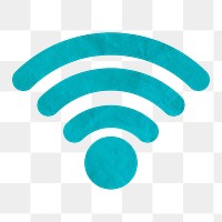 Wifi internet png icon, paper texture, transparent background