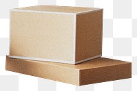 Stacked paper boxes png sticker, sustainable packaging, transparent background