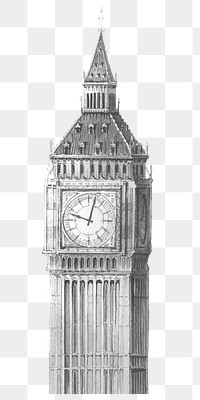 Big Ben png sticker, Clock Tower, transparent background