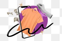 Online shopping png sticker, fashion remix, transparent background