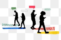 Social media addiction png sticker, communication remix, transparent background