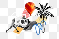 Travel blogger png sticker, online influencer remix, transparent background