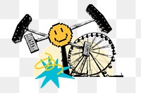 Amusement park png sticker, entertainment remix, transparent background