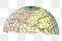 Vintage globe png education sticker, transparent background