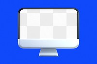 3D computer png screen mockup, transparent design